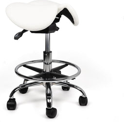 Split-zit ergonomische zadelkruk Wit zithoogte 40CM t/m 58CM Met voetring