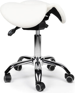 Split-zit ergonomische zadelkruk Wit zithoogte 40CM t/m 58CM Zonder voetring