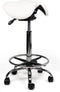 Split-zit ergonomische zadelkruk Wit zithoogte 50CM t/m 68CM Met voetring