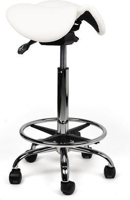 Split-zit ergonomische zadelkruk Wit zithoogte 70CM t/m 86CM Zonder voetring