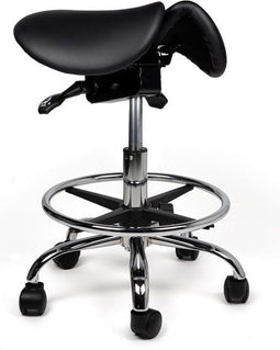 Split-zit ergonomische zadelkruk Zwart zithoogte 40CM t/m 58CM Met voetring