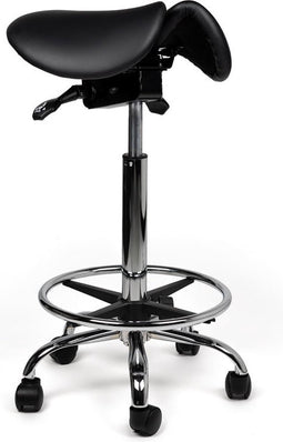 Split-zit ergonomische zadelkruk Zwart zithoogte 70CM t/m 86CM Met voetring