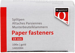 Splitpen Quantore 19mm goud 100 stuks