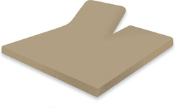 Splittopper Hoeslaken Jersey Katoen - 180x200cm - zand - Split Enkel - Single Split