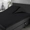 Splittopper Hoeslaken Jersey Katoen - 180x200cm - zwart - Split Enkel - Single Split