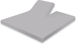Splittopper Hoeslaken Jersey Katoen - 180x210/220cm - licht grijs - Split Enkel - Single Split