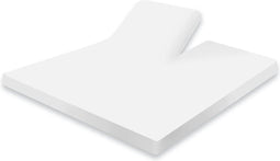 Splittopper Hoeslaken Jersey Katoen - 180x210/220cm - wit - Split Enkel - Single Split