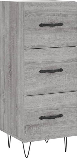 vidaXL - Dressoir - 34,5x34x90 - cm - bewerkt - hout - grijs - sonoma - eikenkleurig
