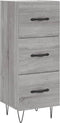 vidaXL - Dressoir - 34,5x34x90 - cm - bewerkt - hout - grijs - sonoma - eikenkleurig