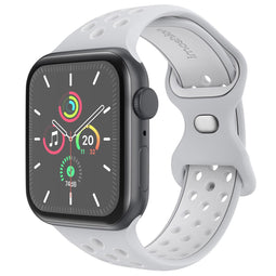 Sport⁺ bandje voor de Apple Watch Series 1-9 / SE - 38/40/41 mm - Maat S/M - Grey & White