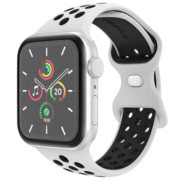 Sport⁺ bandje voor de Apple Watch Series 1-9 / SE - 38/40/41 mm - Maat S/M - White & Black