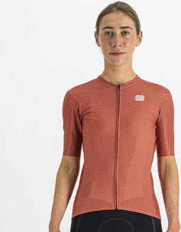 Sportful CHECKMATE Fietsshirt Dames Pompelmo Mauve - Vrouwen - maat XL