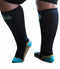 Sportsok met mesh panel - zwart - turquoise 41 - 43 - XpandaSport
