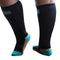 Sportsok met mesh panel - zwart - turquoise 41 - 43 - XpandaSport