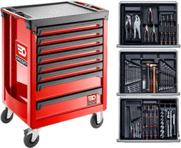 SPOTLIGHTBNL ROLL.8M3A Gereedschapswagen – Gevuld met Gereedschappen, Rood