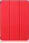 Lunso - Geschikt voor iPad 10 (2022) - Tri-Fold Bookcase hoes - Rood