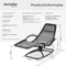 tectake® Ligstoel Toulon - Ergonomische Ligstoel met Schommelfunctie - Grijs