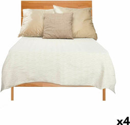 Sprei 180 x 260 cm Ruiten Beige (4 Stuks)