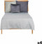 Sprei 180 x 260 cm Ruiten Grijs (4 Stuks)