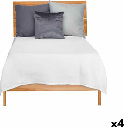 Sprei 180 x 260 cm Ruiten Wit (4 Stuks)