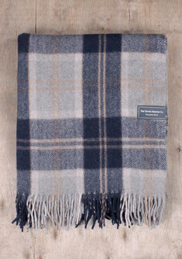 Sprei Tartan Bannockbane Silver - 175x250 - Gerecycled Wol - TBCo Scotland