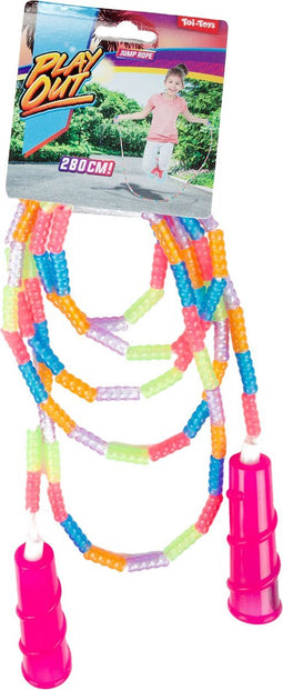 Springtouw met Gekleurde Kralen, 280cm