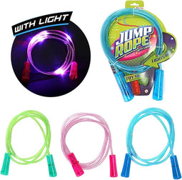 Springtouw met licht 210 cm | blauw - roze