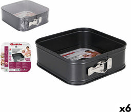 Springvorm Pan Quttin Koolstofstaal Zwart 24 x 24 x 8 cm (6 Stuks)