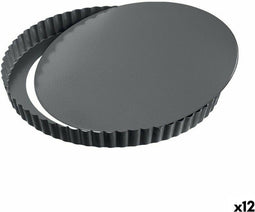 Springvorm Pan Quttin Zwart Koolstofstaal 24 x 2,8 cm (12 Stuks)