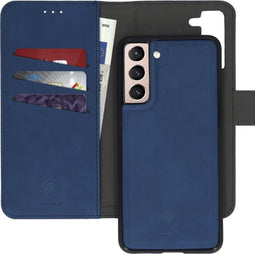 iMoshion Hoesje Geschikt voor Samsung Galaxy S21 Hoesje Met Pasjeshouder - iMoshion Uitneembare 2-in-1 Luxe Bookcase - Donkerblauw