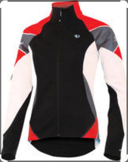 Pearl Izumi Elie - Fietsjack dames - Winddicht - Zwart met rood en wit