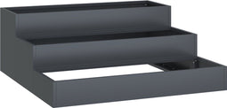 vidaXL - Tuin - Plantenbak - 3-Tier - 90x90x35 - cm - Anthraciet - Staal