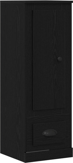 vidaXL - Hoge - kast - Zwart - Eiken - 36x35,5x103,5 - cm - Gelaagd - Hout