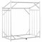 vidaXL - Haardhoutrek - met - regenhoes - 101x61x110,5 - cm - gegalvaniseerd - staal