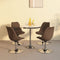 vidaXL - Eetkamerstoelen - draaibaar - 4 - st - stof - bruin