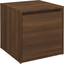 vidaXL - Opbergbox - met - lade - 40,5x40x40 - cm - bewerkt - hout - bruin - eikenkleur