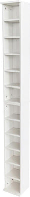 Wandkast - vakkenkast smal en hoog - cd opbergkast - 183 cm hoog - wit