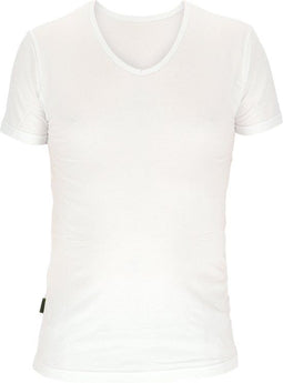 Basset Heren Bamboe T-Shirt V-Hals Wit - Maat S
