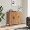 vidaXL - Dressoir - 90x34x80 - cm - bewerkt - hout - artisanaal - eikenkleurig