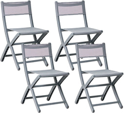 Set van 4 tuinstoelen TALCA Donkergrijs