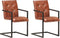 vidaXL - Eetkamerstoelen - 2 - st - echt - leer - bruin