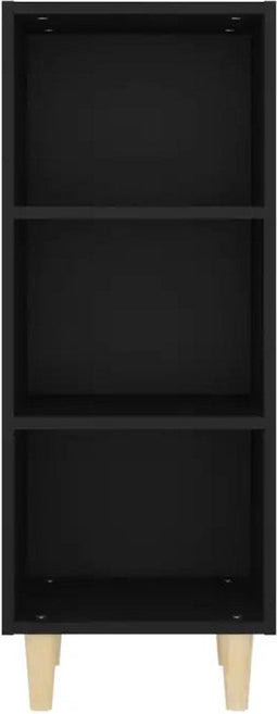 vidaXL - Dressoir - 34,5x32,5x90 - cm - bewerkt - hout - zwart