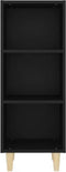 vidaXL - Dressoir - 34,5x32,5x90 - cm - bewerkt - hout - zwart