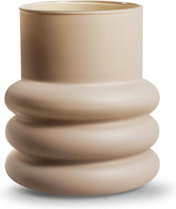 Eco vaas 'ribster' mat zand h20 d18 cm
