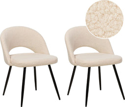 Set van 2 eetkamerstoelen ONAGA Bouclé Beige