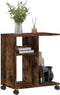 vidaXL - Bijzettafel - met - wieltjes - 50x30x55 - cm - hout - gerookt - eikenkleurig
