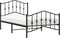 vidaXL - Bedframe - met - hoofd- - en - voeteneinde metaal - zwart - 100x190 - cm