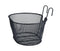 Dunlop Fietsmand Stuur 22L - Afneembaar met Handvat en Haken - Metaal Zwart - 34 x 24,5 x 26 cm
