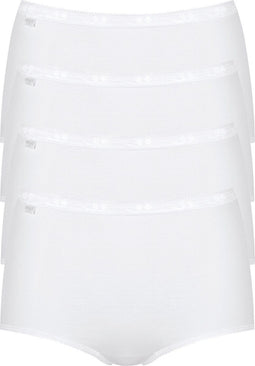 sloggi Basic+ - Dames Maxi slip - Extra zachte naden - Wit (4-pack)