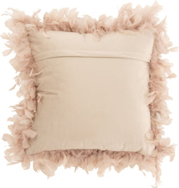 J-Line kussen Pluimen - polyester - poederroze